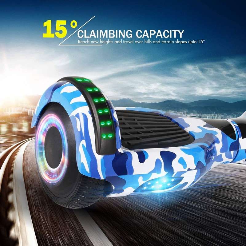 6.5 Inch Smart Auto Balance Hoverboard With Bluetooth Speaker - Army Blue