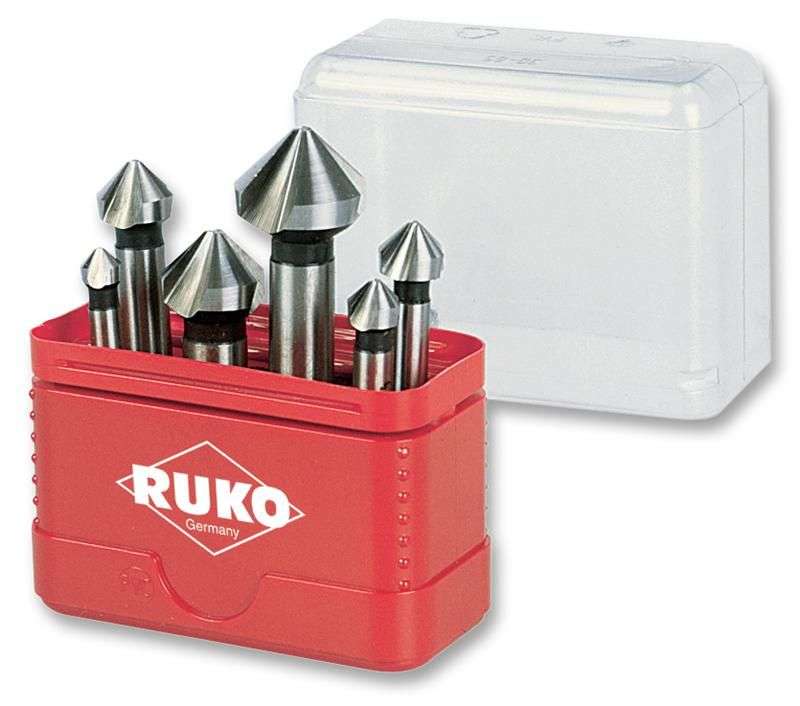 Ruko (A102156) Drill Bit Set, Deburring, Countersinker, 6 Piece