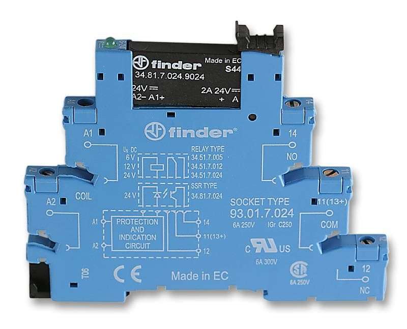 Finder (38.81.7.024.9024) General Purpose Relay, Interface, 24 VDC, 2 A