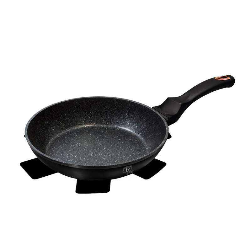 Berlinger Haus - 28 cm Rose Gold Metallic  Line Fry Pan - Black Rose(SLIGHTLY DEFORMED)