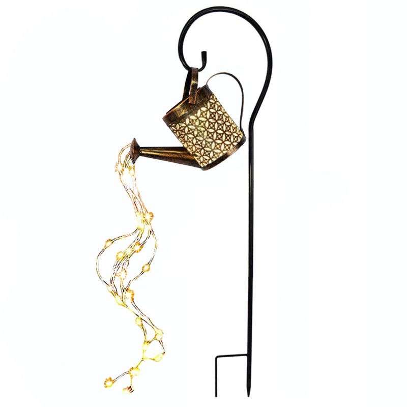 Outdoor Solar Iron Watering Can String Light Garden Light Garden Decoration