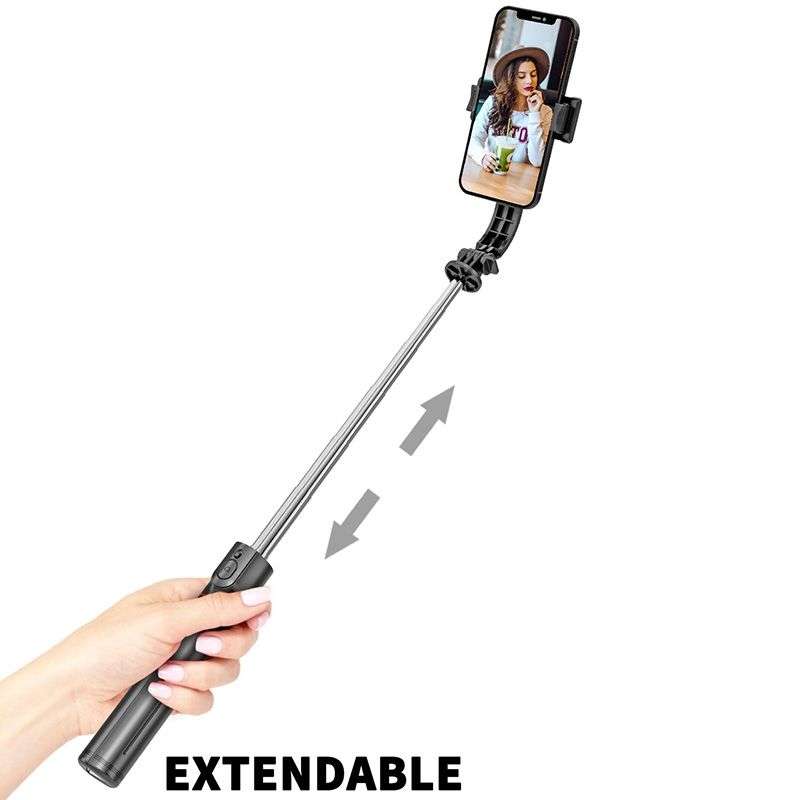 1130MM STRENGTHENED EXTENDABLE SELFIE STICK WIRELESS MULTI-FUNCTIONAL SELFIE TRIPOD STAND  -Three-in