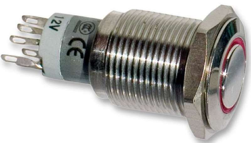 Bulgin Limited (MP0045/1D2GN012) Vandal Resistant Switch, 16.2 mm