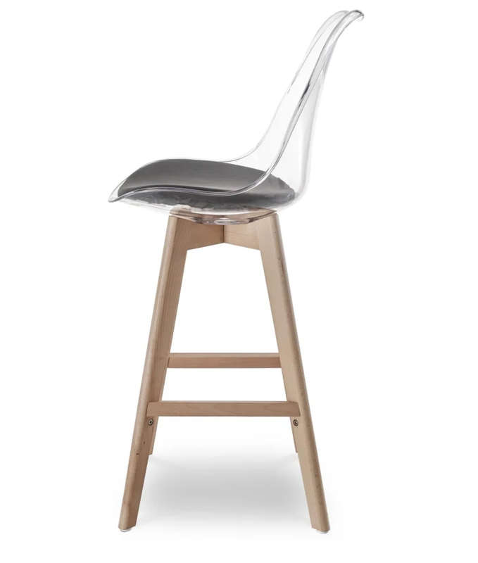 Transparent High Bar stools- Ergonomic & Elegant Design-Trasparenrt grey