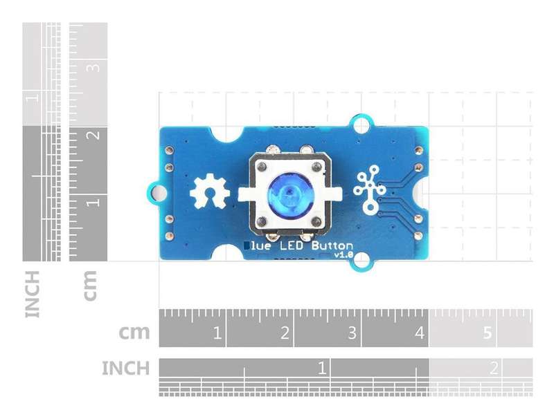 Seeed Studio (111020046) Blue LED Button Board with Cable, 3.3V / 5V