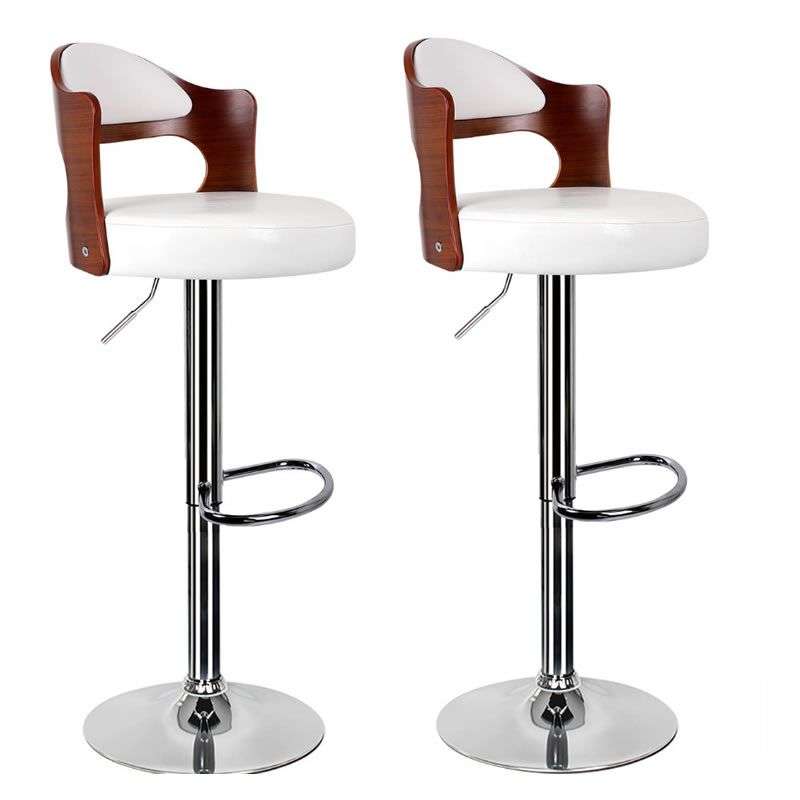 Modern Design Bar Stools - White, Brown