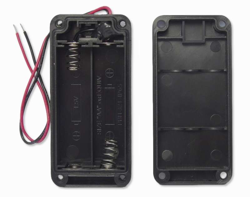 Multicomp Pro (MP010062) Battery Holder - 2xAA Size, 150mm, Screw, IP65