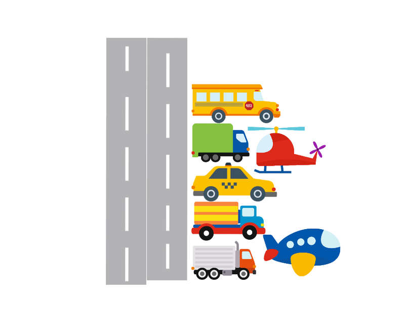 Road and Air Adventure Wall Vinyl Stickers