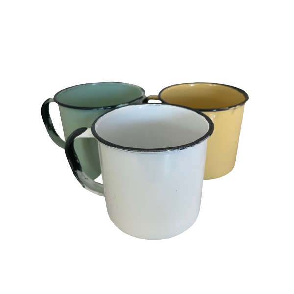 Rustic Retro Camping Enamel Mugs (Set of 12) 8cm