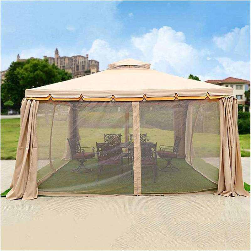 Deluxe Outdoor Gazebo with Mosquito Netting and Double Vented Roof