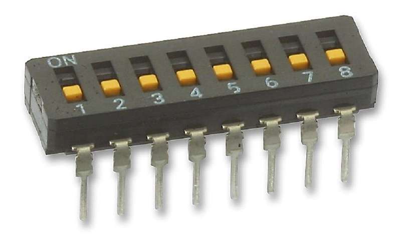 Omron (A6TN-8101) DIP / SIP Switch, Flush Slide, SPST, 24 VDC, 25 mA