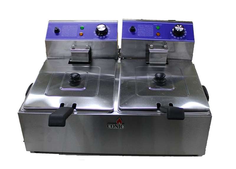 Conic 12L Two Tank Stainless Steel Electric Deep Fryer