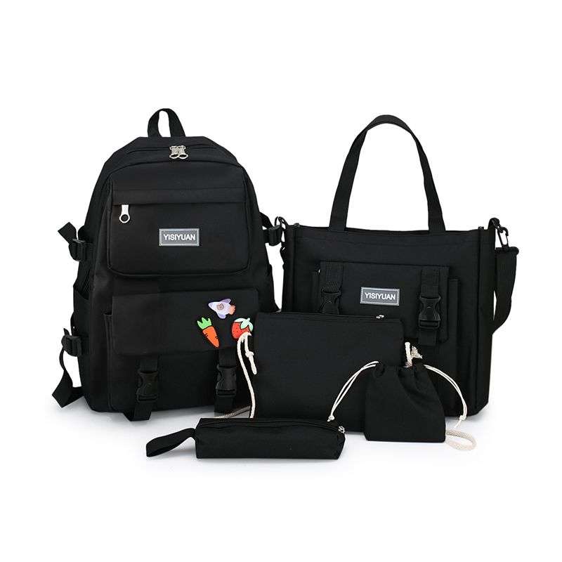 DHAO 5 Piece Backpack Combo Set - Black