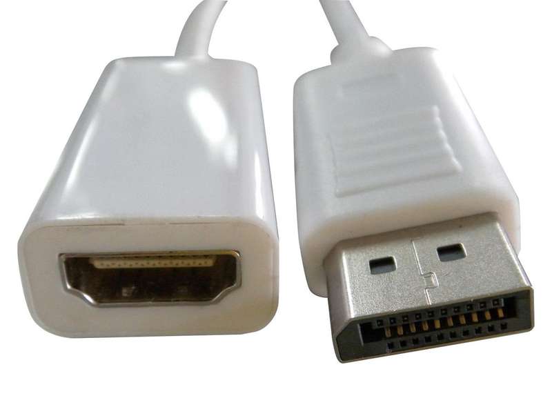 Multicomp Pro (MP009262) DisplayPort Plug, HDMI A Socket, 1 m, White