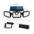 2x Solar Security Flood Light 3 Adjustable Heads With Mini COB LED Keychain
