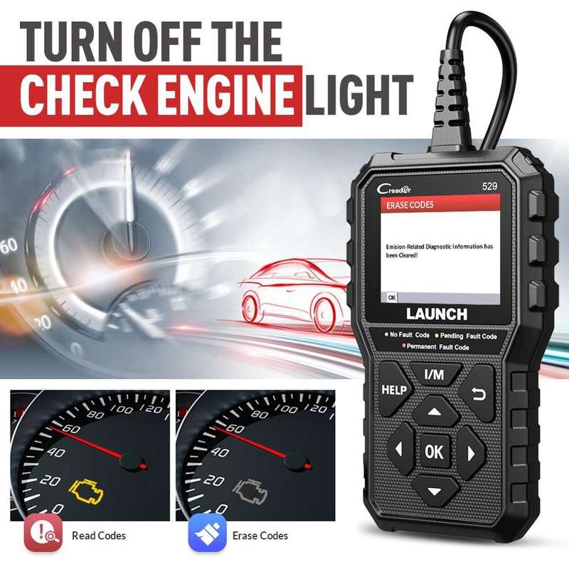 Launch Creader CR529 OBDII Diagnostic Code Reader Scanner (Parallel Import) - Open Box