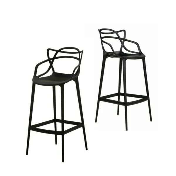 Bar Stool - Plastic 2Pack Black