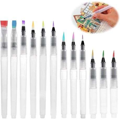 Water Brush Pens - Set of 12 Units for Watercolour Painting