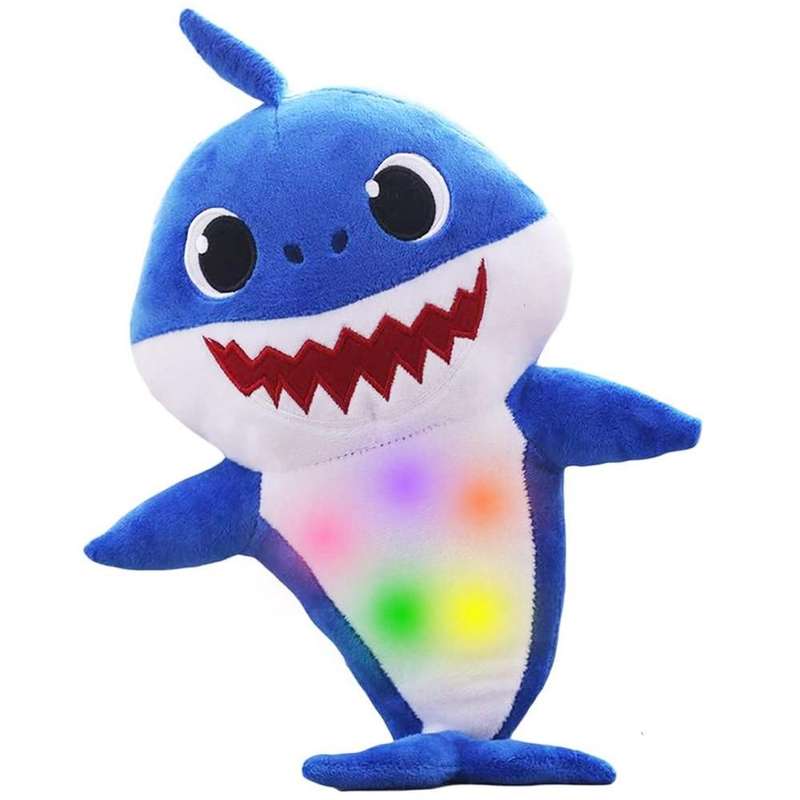 Baby Shark Soft Singing Light Up Plush Toy - Blue
