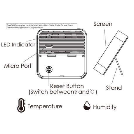 TUYA Smart WiFi Temperature & Humidity Monitor Digital Display