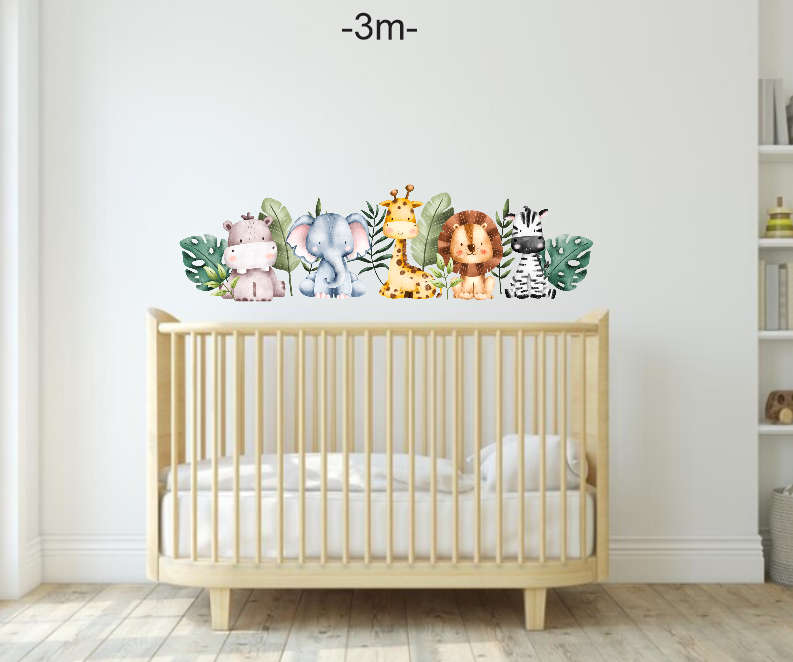 Safari Wall Vinyl Sticker - Nursery Room Wall Sticker - Safari Theme - Self Adhesive