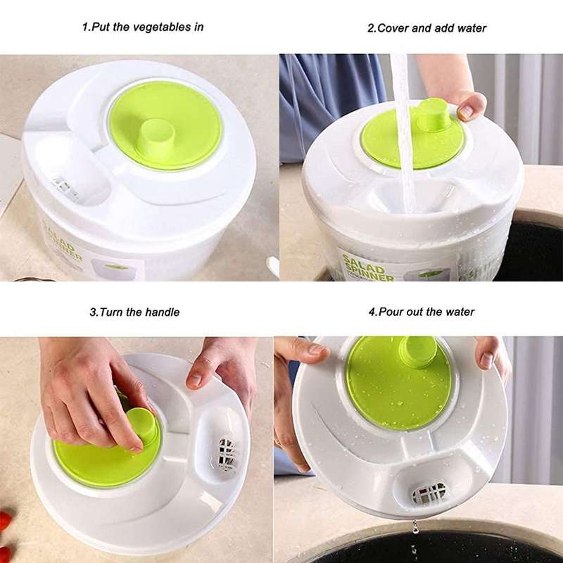 Salad Spinner Vegetable Washer Dryer Drainer Set Fruit Herb Dryer Bowl