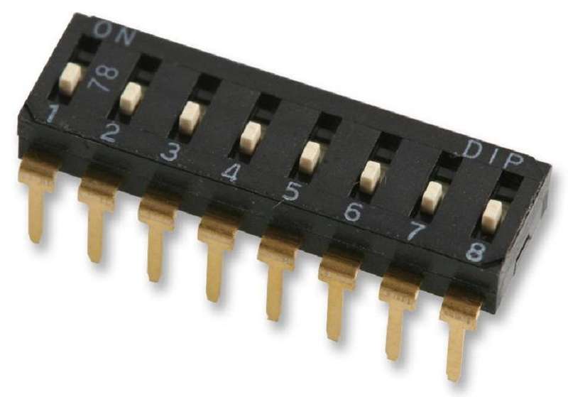 Multicomp Pro (MCEI-08) DIP / SIP Switch, SPST, 24 VDC, 25 mA