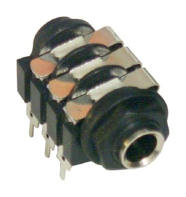 Amphenol (ACJS-PC) Phone Audio Connector, Stereo, 6.35mm, 3 Contacts