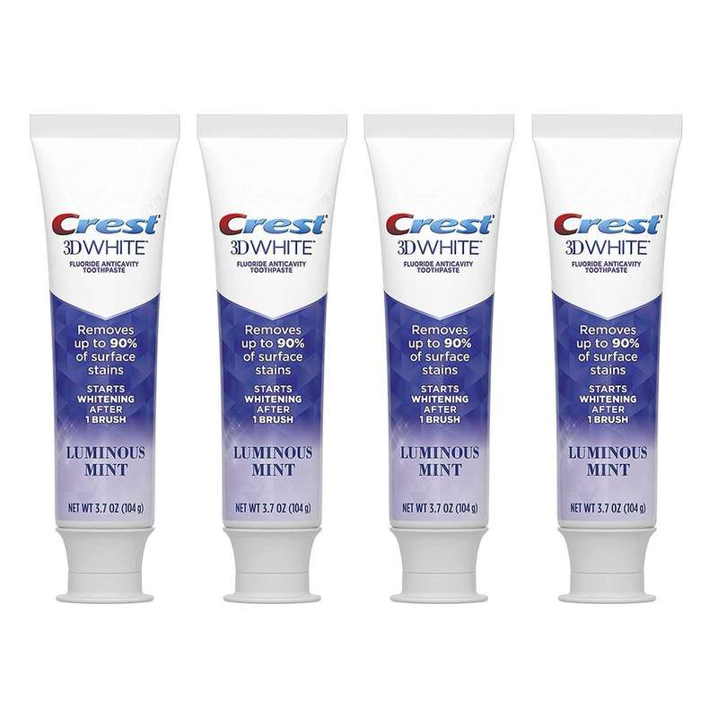 Crest 3D White Luminous Mint Teeth Whitening Toothpaste (Value 4-Pack)