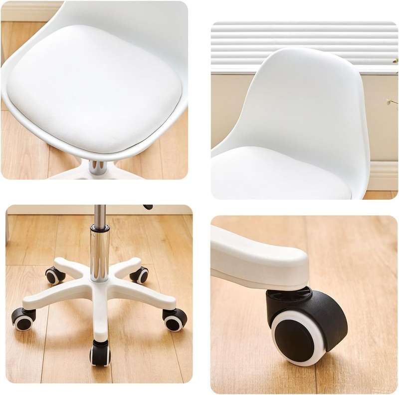 Modern Stylish Office Desk Chairs- 4 Pack - White