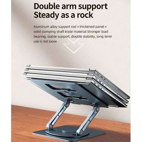 HP - Anti-Slip Laptop Stand With 360 Rotating Base - Dark Grey