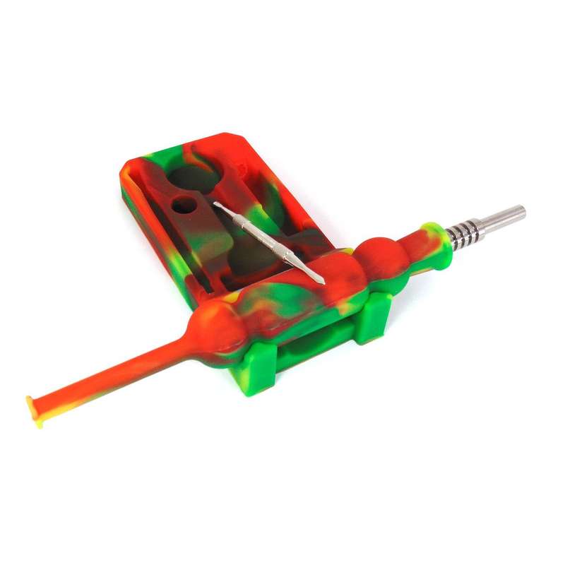 Cannabis Dab Hash 20CM Silicone Nectar Collector Dab Rig Pipe 4 Piece Kit
