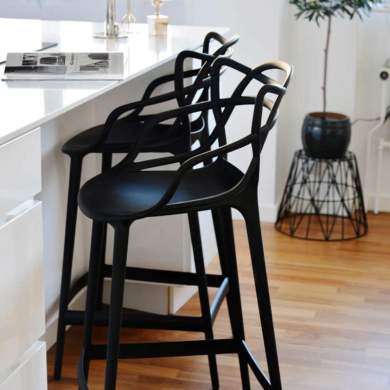 Bar Stool - Plastic - Black - 4 Pack