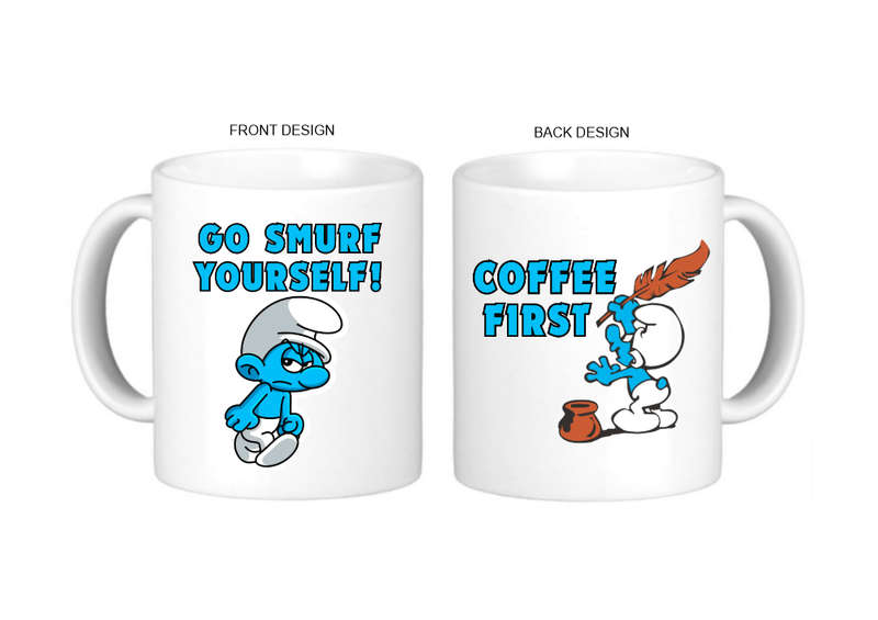 Go Smurf Yourself Coffee Mug - Double Sided Smurf Design