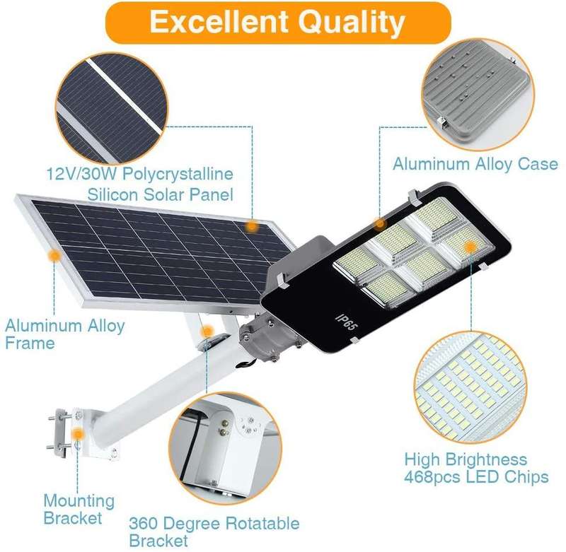 400w LED Solar Street Light with Bracket & Pole
