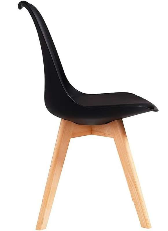 Modern and trendy padded chairs with wooden legs-8 Pack