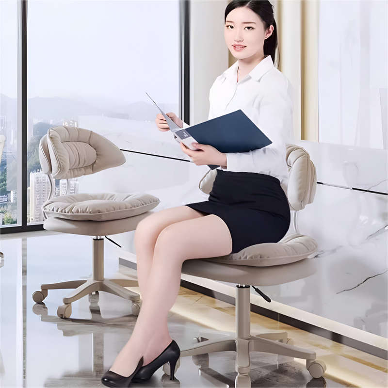 Ergonomic Hairdressing and Makeup Leather Swivel Cushion Chair