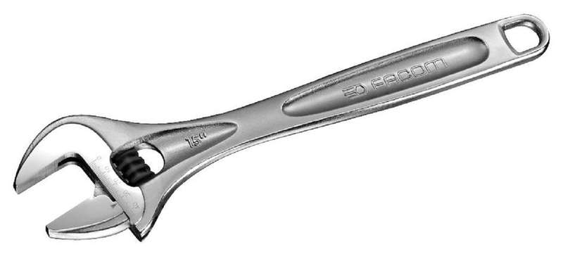 Facom (113A.12C) Wrench, Adjustable, 34 mm Max Jaw Opening, 306 mm Overall