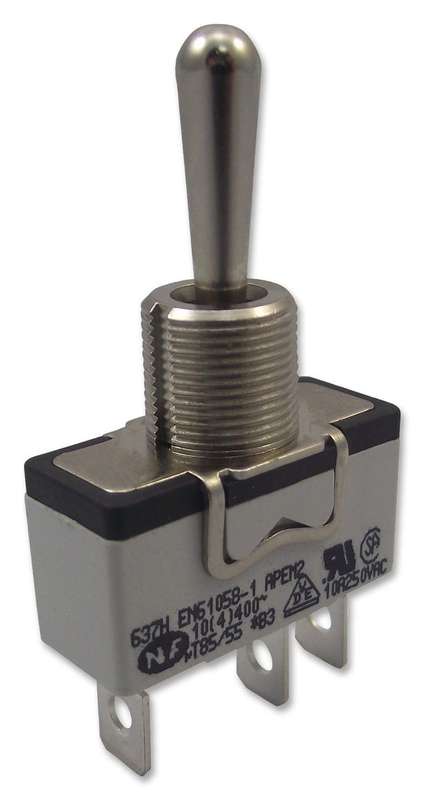 Apem (637H/2) Toggle Switch, (On)-Off-(On), SPDT, Non Illuminated