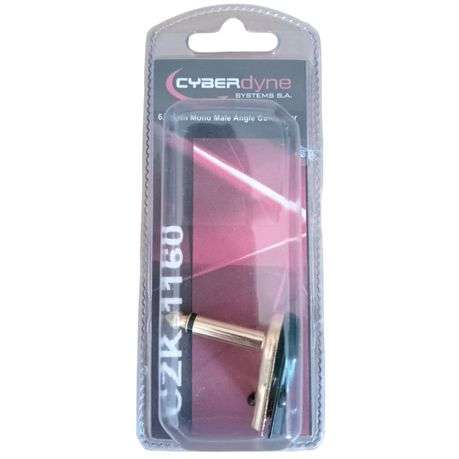 Cyberdyne 6.35mm Mono Male Angle Connector - Gold/Black