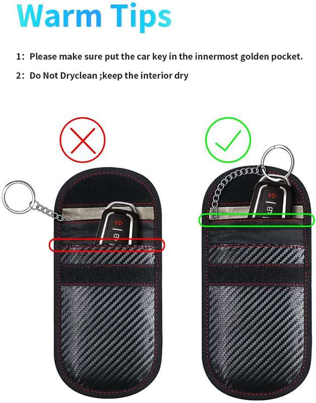 Car Key Signal Blocker PU Carbon  Pouch