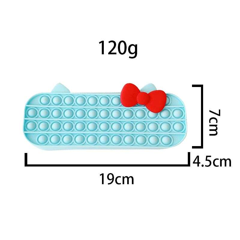 Pencil Case With Zipper Push Pop Bubble Fidget Toy - Black