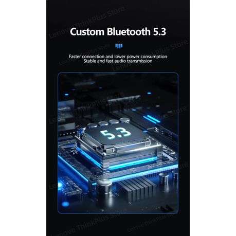 LENOVO - LP15 - LED Display Earbuds With Bluetooth 5.3 Connectivity - Blue