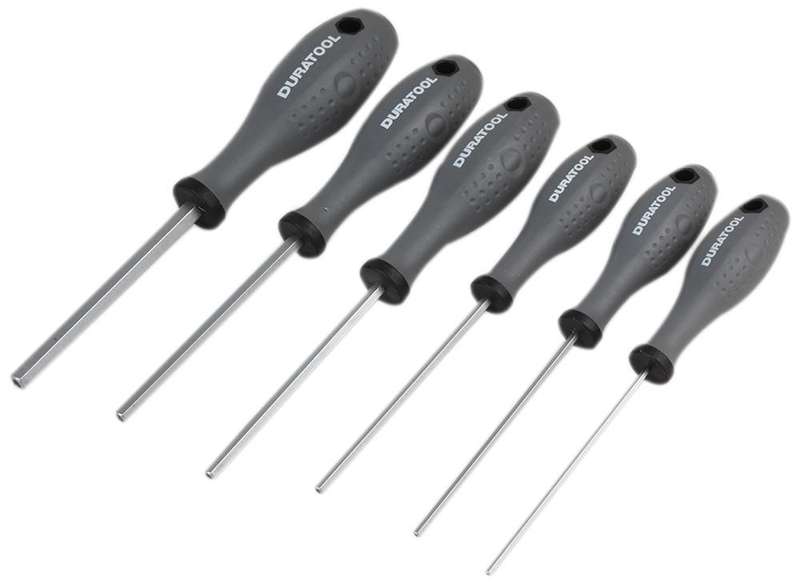 Duratool (D03444) Screwdriver Set, Tamperproof Hex, 6 Piece
