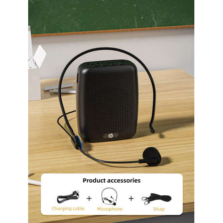HP - Portable Voice Amplifier With Natural Stereo Sound - Black