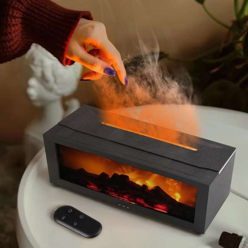 Essential Oil Air Diffuser Flame Colorful Water Vapor Fireplace Humidifier