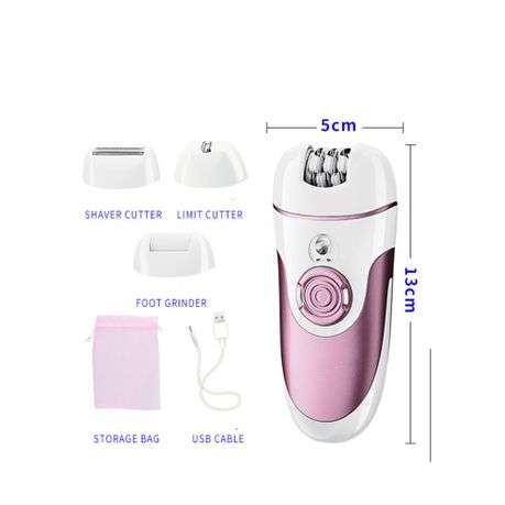 4in1 Heads Portable Women Rechargeable Electric Shaver Epilator