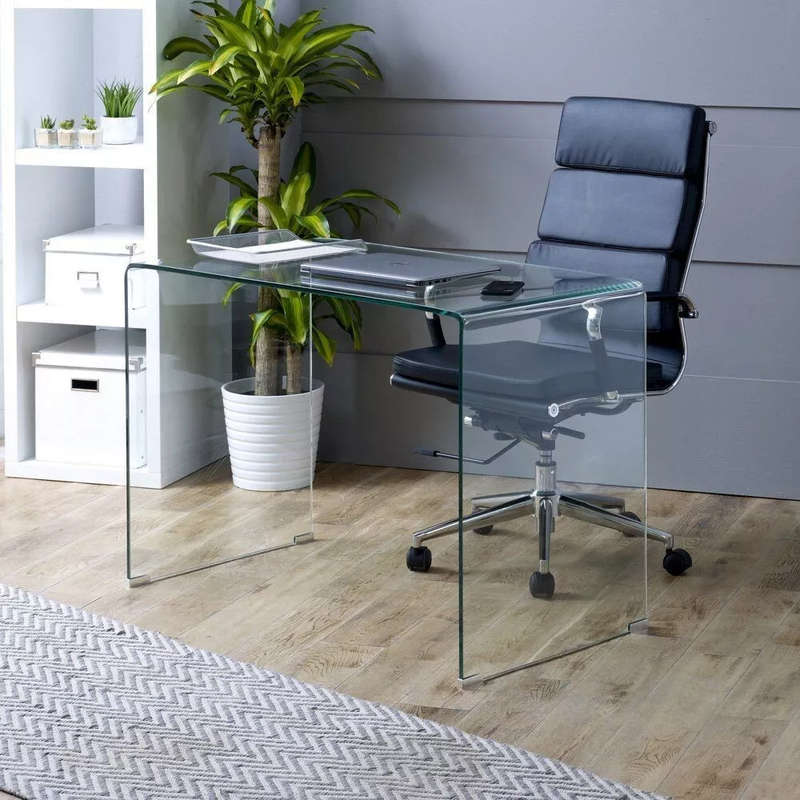 Black PU-leather rotating office chair