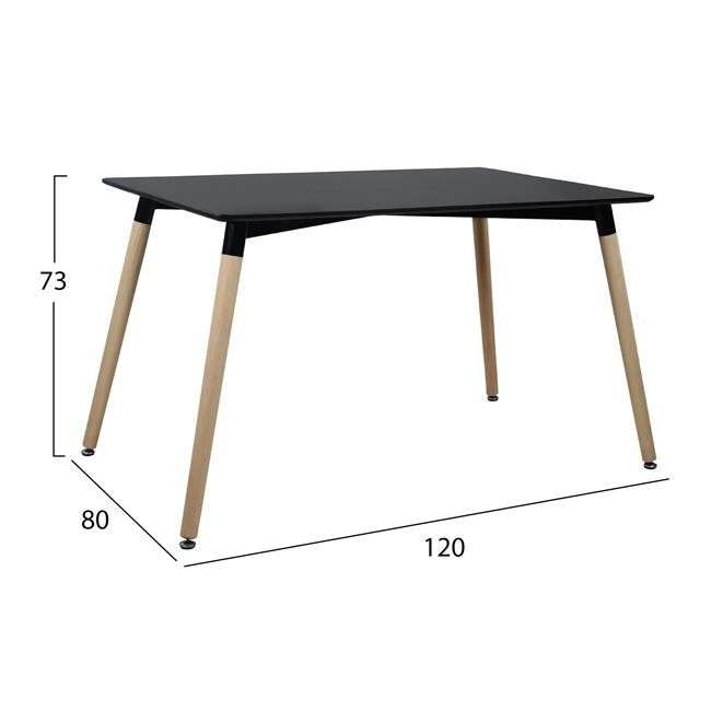 Dining Sets - Rectangular Dining Table with Four Padded Red Chairs - Black, Red