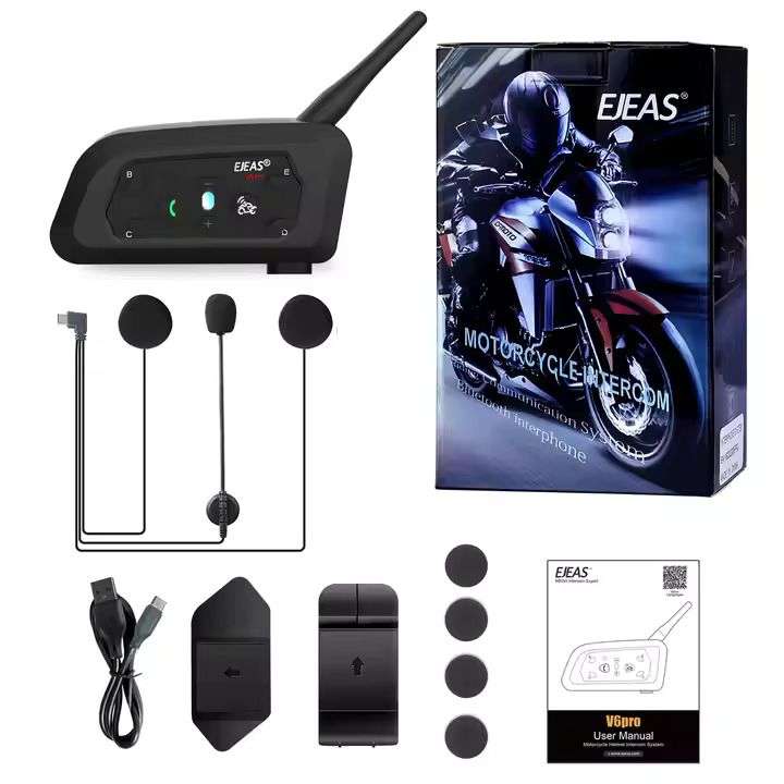 V6 Pro Motorcycle Helmet Bluetooth Headset Helmet Intercom System